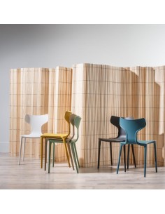 Silla JACOP de POLIPROPILENO color Beige, APILABLE. 2