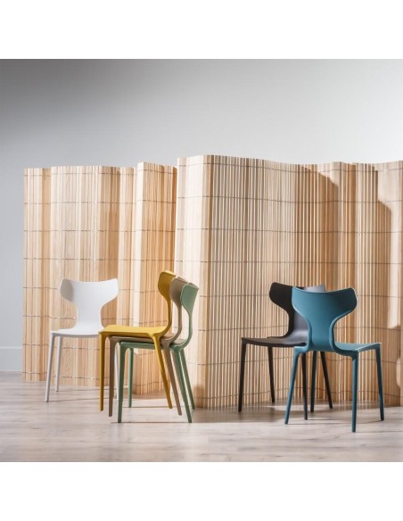 Silla JACOP de POLIPROPILENO color Beige, APILABLE.