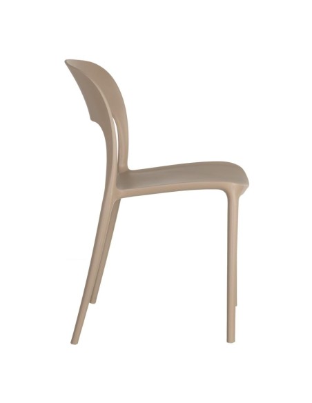 Silla MORELLA de POLIPROPILENO en color Beige, APILABLE.