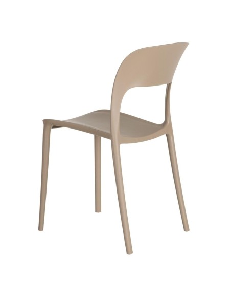 Silla MORELLA de POLIPROPILENO en color Beige, APILABLE.