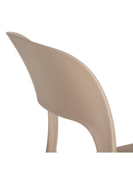 Silla MORELLA de POLIPROPILENO en color Beige, APILABLE.