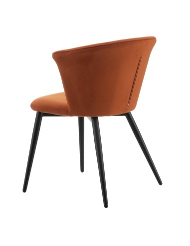 Silla Ciselia de terciopelo terracota y patas...