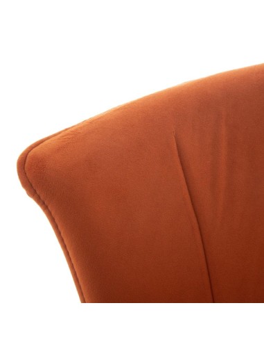 Silla Ciselia de terciopelo terracota y patas...