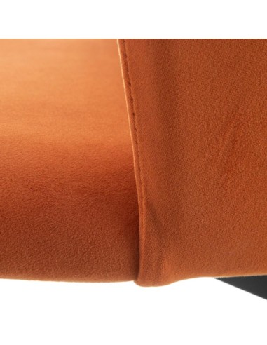 Silla Ciselia de terciopelo terracota y patas...