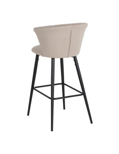 Banqueta Ciselia 72 cm, em veludo cinza e...