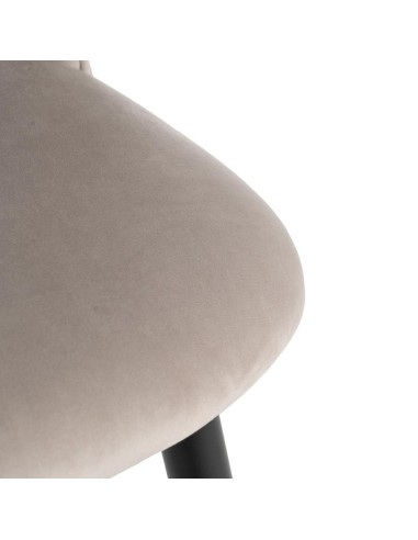 Banqueta Ciselia 72 cm, em veludo cinza e...