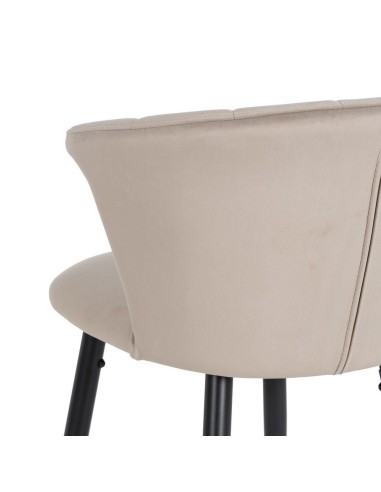 Banqueta Ciselia 72 cm, em veludo cinza e...