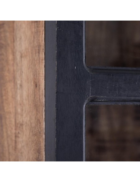 Vitrina SASHI de madera de mango 120 x 40 cm,color negro/natural.