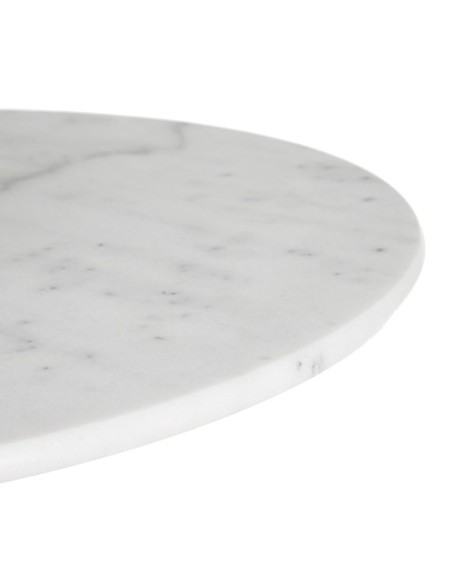 Mesa redonda SHANELLE de mármol blanco y patas de hierro acabado negro Ø 80 cm.