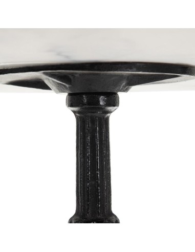 MESA COMEDOR BLANCO-NEGRO METAL-MÁRMOL 80 X 80...