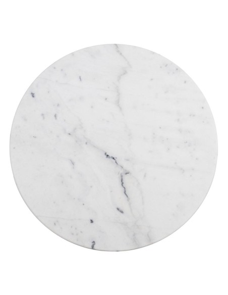 Mesa redonda SHANELLE de mármol blanco y patas de hierro acabado negro Ø 80 cm.