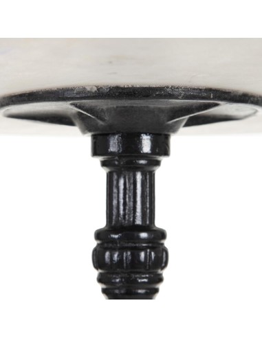 Mesa alta SHANELLE em mármore branco e pés em...