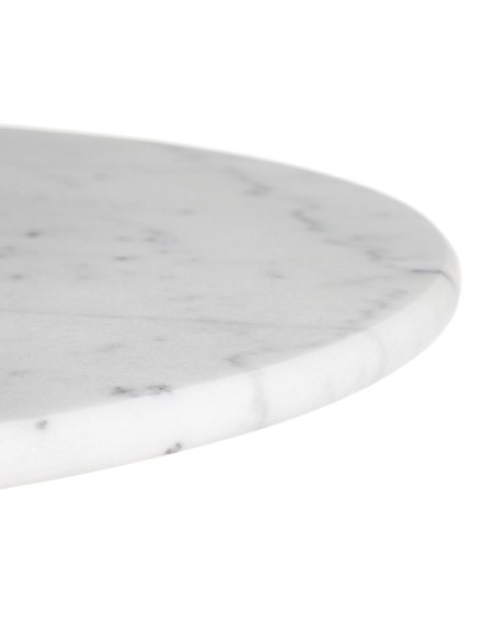 Mesa SHANELLE de mármol blanco y patas de hierro acabado negro 120x60 cm.