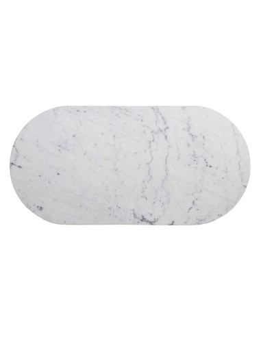 Mesa SHANELLE em mármore branco e pés em ferro...