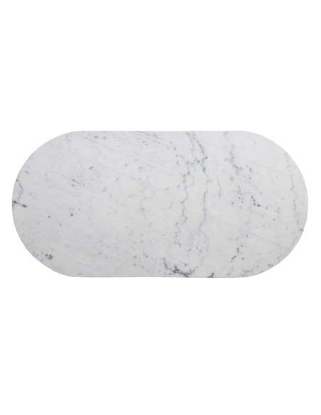 Mesa SHANELLE de mármol blanco y patas de hierro acabado negro 120x60 cm.