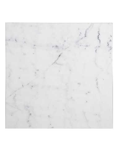 Mesa cuadrada SHANELLE de mármol blanco y patas...