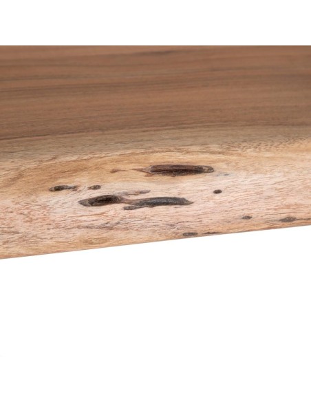 Mesa ARGO 300 x 94 cm, madeira de acácia natural, pernas em metal com acabamento preto.