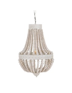 Candeeiro de teto em madeira SINEU branco Ø 40 cm.