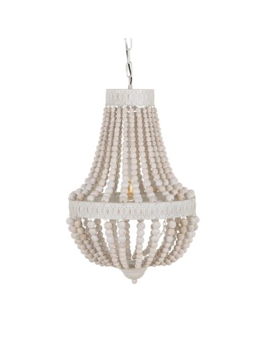 Lámpara de techo SINEU de madera en blanco Ø 40 cm.