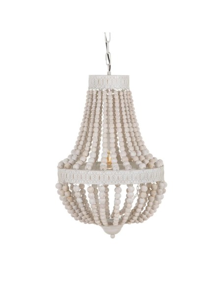 Candeeiro de teto em madeira SINEU branco Ø 40 cm.