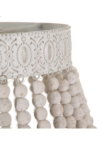 Candeeiro de teto em madeira SINEU branco Ø 40 cm.