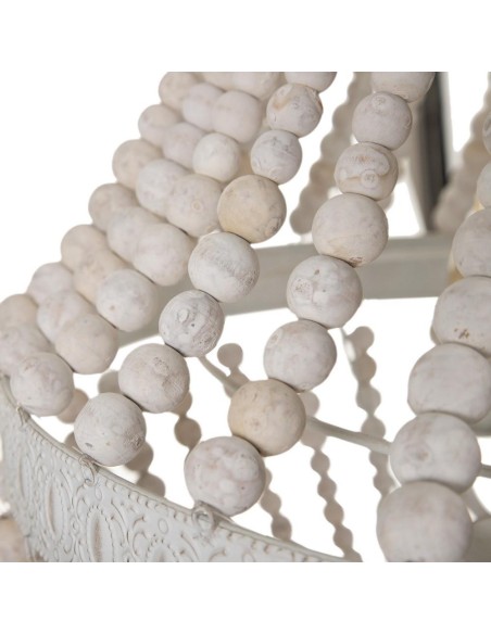 Lámpara de techo SINEU de madera en blanco Ø 40 cm.