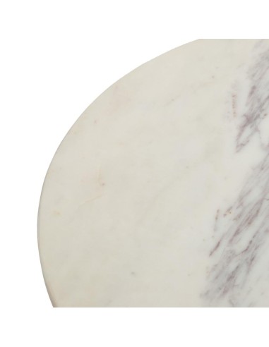 Mesa auxiliar Kaori Ø 40 cm,mármol blanco y pie...
