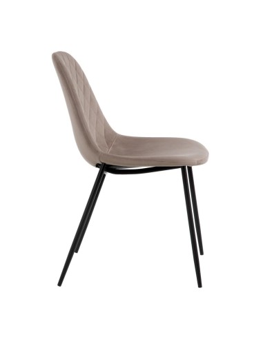 Silla AMINARA de tejido poliester beige y patas...