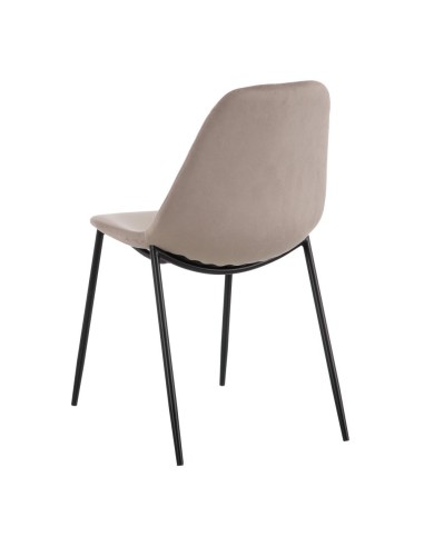 Silla AMINARA de tejido poliester beige y patas...