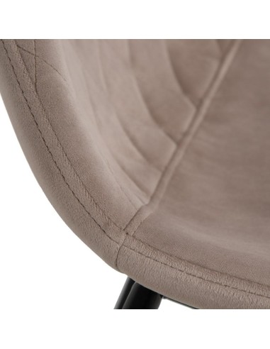 Silla AMINARA de tejido poliester beige y patas...