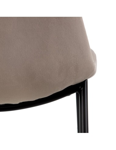 Silla AMINARA de tejido poliester beige y patas...