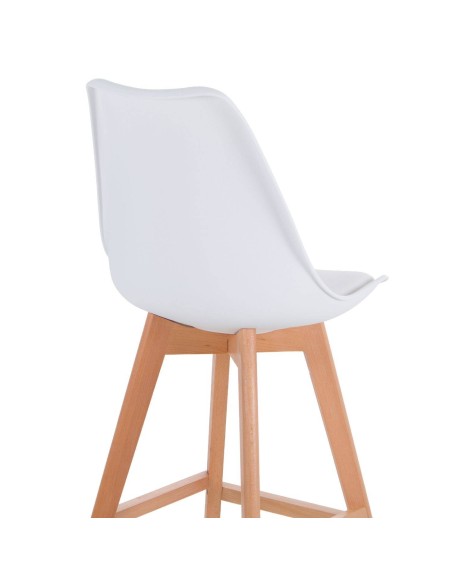 Taburete de cocina escandinavo Tulip, haya, plastico