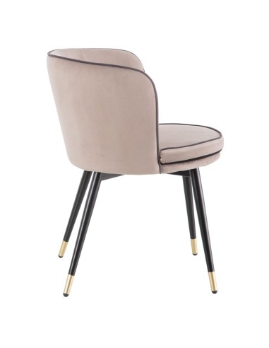 Silla MINNA terciopelo color taupe y patas de...