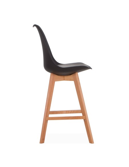 Taburete de cocina escandinavo Tulip, haya, plastico