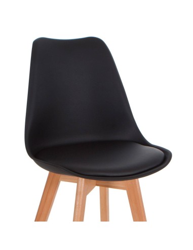 Taburete de cocina escandinavo 72, haya, plastico