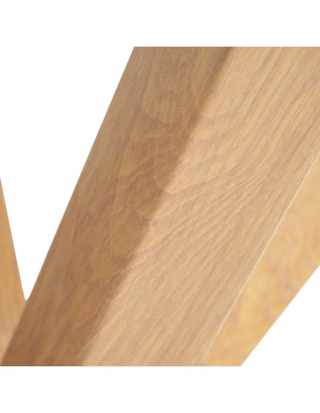 Mesa redonda ARGO de cristal y patas de metal efecto madera Ø 90 cm.