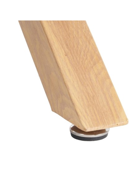 Mesa redonda ARGO de vidro e pés de metal com efeito madeira Ø 90 cm.