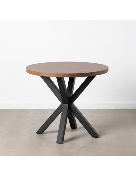 Mesa redonda ARGO em DM e pés de metal preto Ø 90 cm.