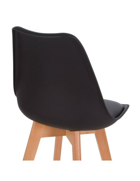 Taburete de cocina escandinavo Tulip, haya, plastico