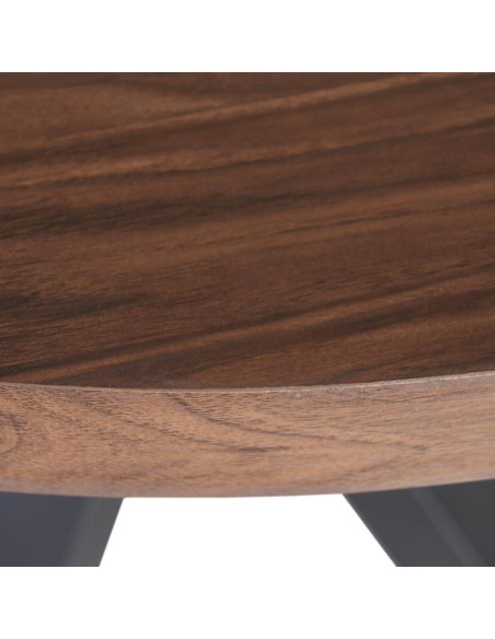 Mesa redonda ARGO em DM e pés de metal preto Ø 90 cm.