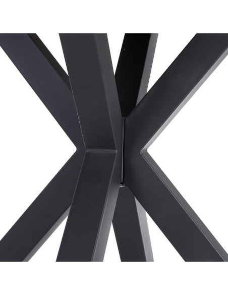 Mesa redonda ARGO em DM e pés de metal preto Ø 90 cm.