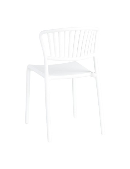 Silla de exterior apilable NARIET en color blanco de polipropileno.