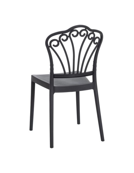 Silla de exterior apilable ISABELLINI de polipropileno gris oscuro.