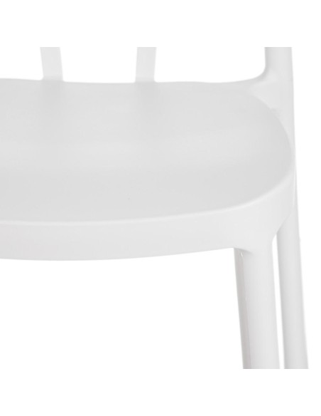 Silla de exterior apilable ANABELLINI de polipropileno blanco.