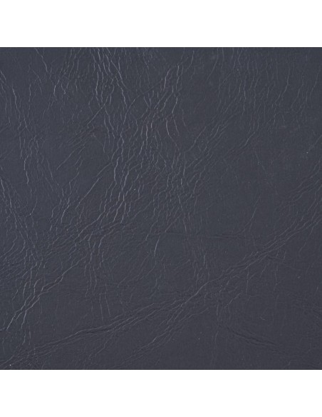 Silla FONDES de metal con acabado nogal y cuero sintético negro.