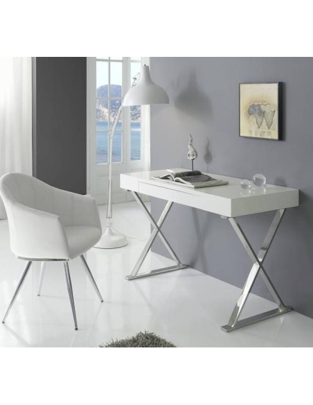 Ambiente de trabalho moderno e minimalista JATO, 120, aço, branco Ambiente de trabalho moderno e minimalista JATO, 120, aço, branco