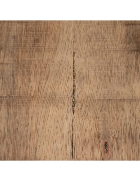 Mesa ARGO 130 x 130 cm, madera de mango natural patas de metal acabado negro.