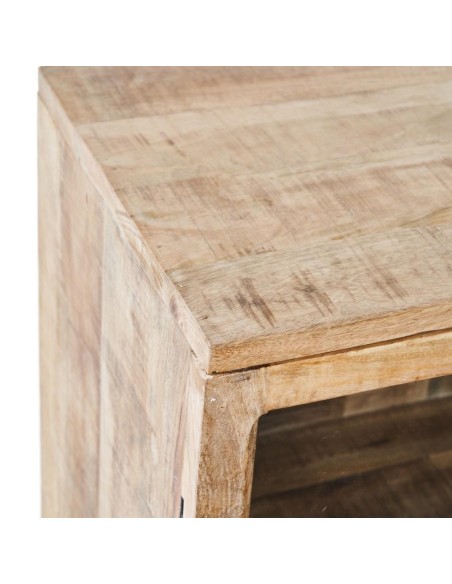 Aparadaor SASHI de madera de mango 120 x 35,50 cm, color blanco rozado.