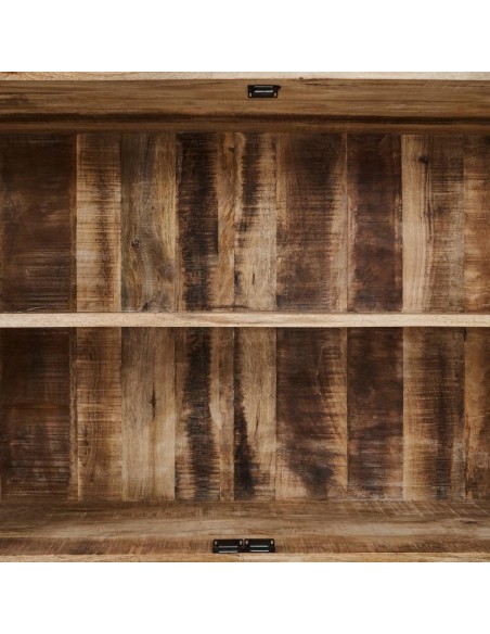 Aparadaor SASHI de madera de mango 120 x 35,50 cm, color blanco rozado.