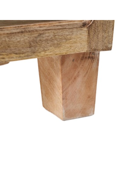 Aparadaor SASHI de madera de mango 120 x 35,50 cm, color blanco rozado.